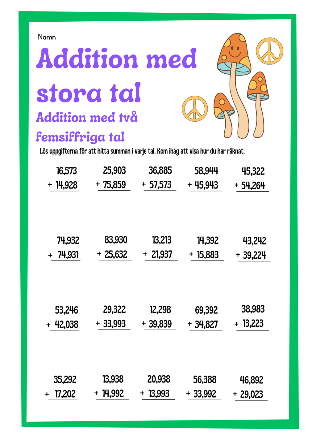 Addition med stora tal