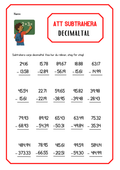 Att subtrahera decimaltal