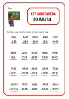 Att subtrahera decimaltal