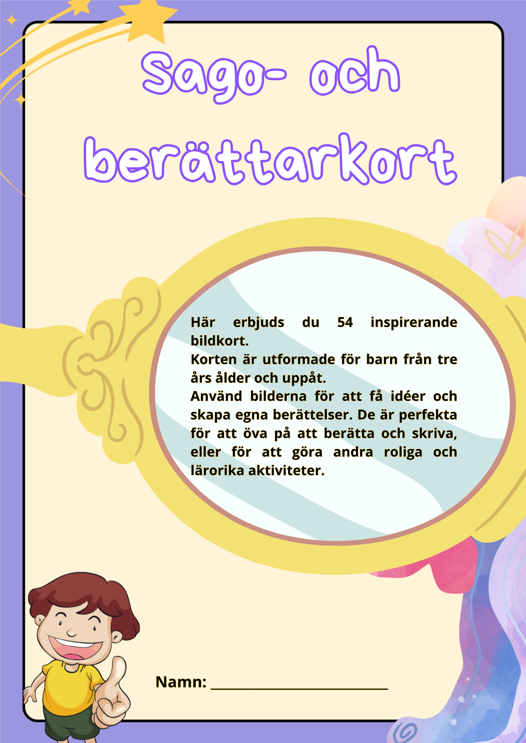 Sago- och berättarkort - Fsk - åk 3 (54 kort)