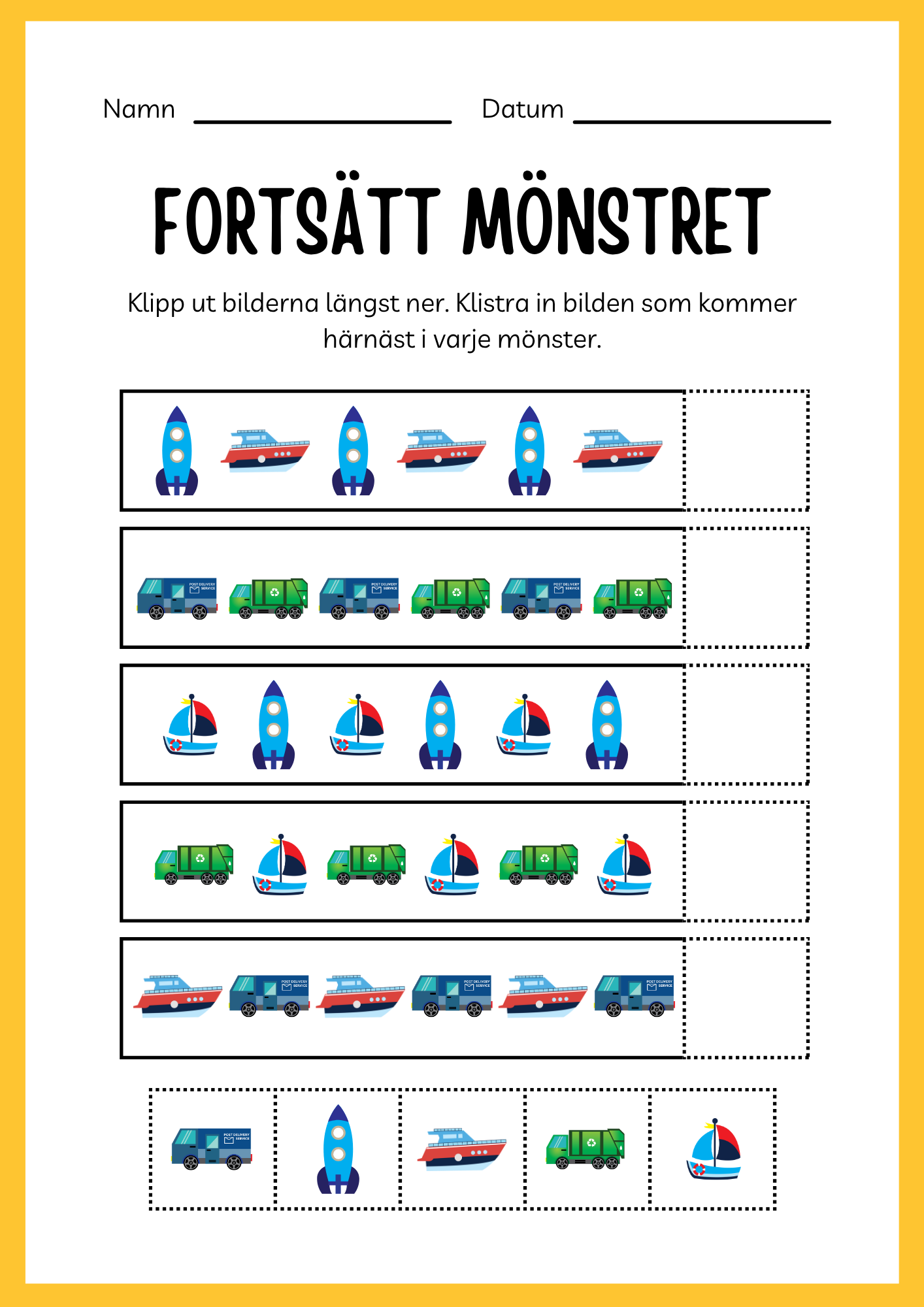 Fordon och färdmedel - Arbetsbok - Blandade uppgifter (24 sidor)