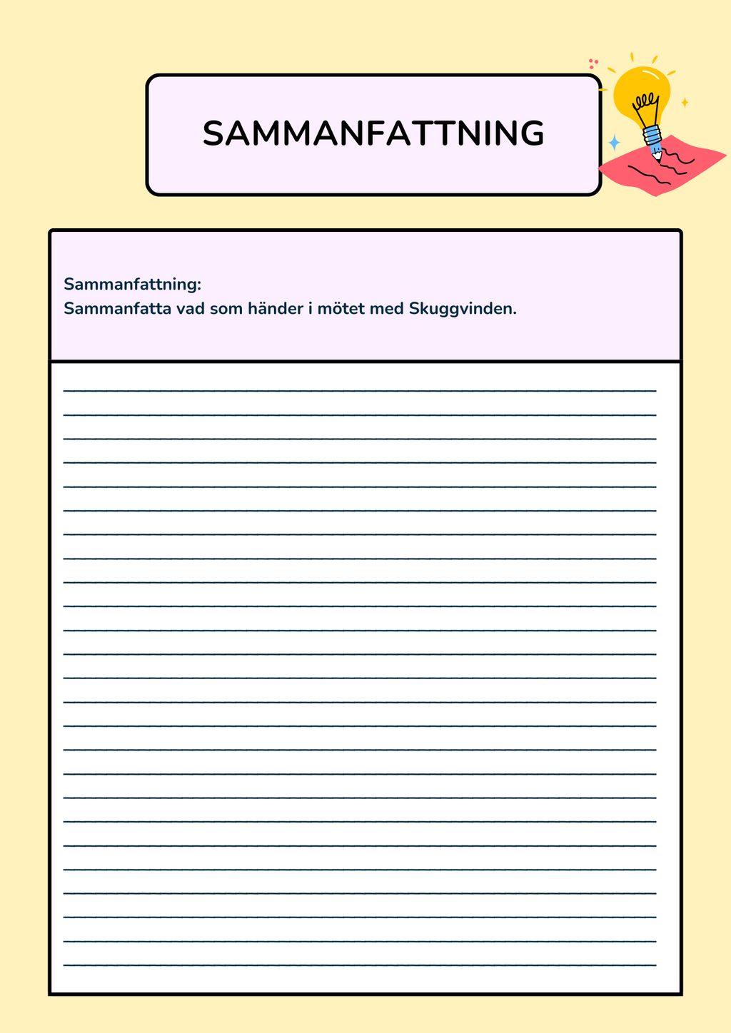 Aeris och Skuggvinden - Läsförståelsehäfte (26 sidor)