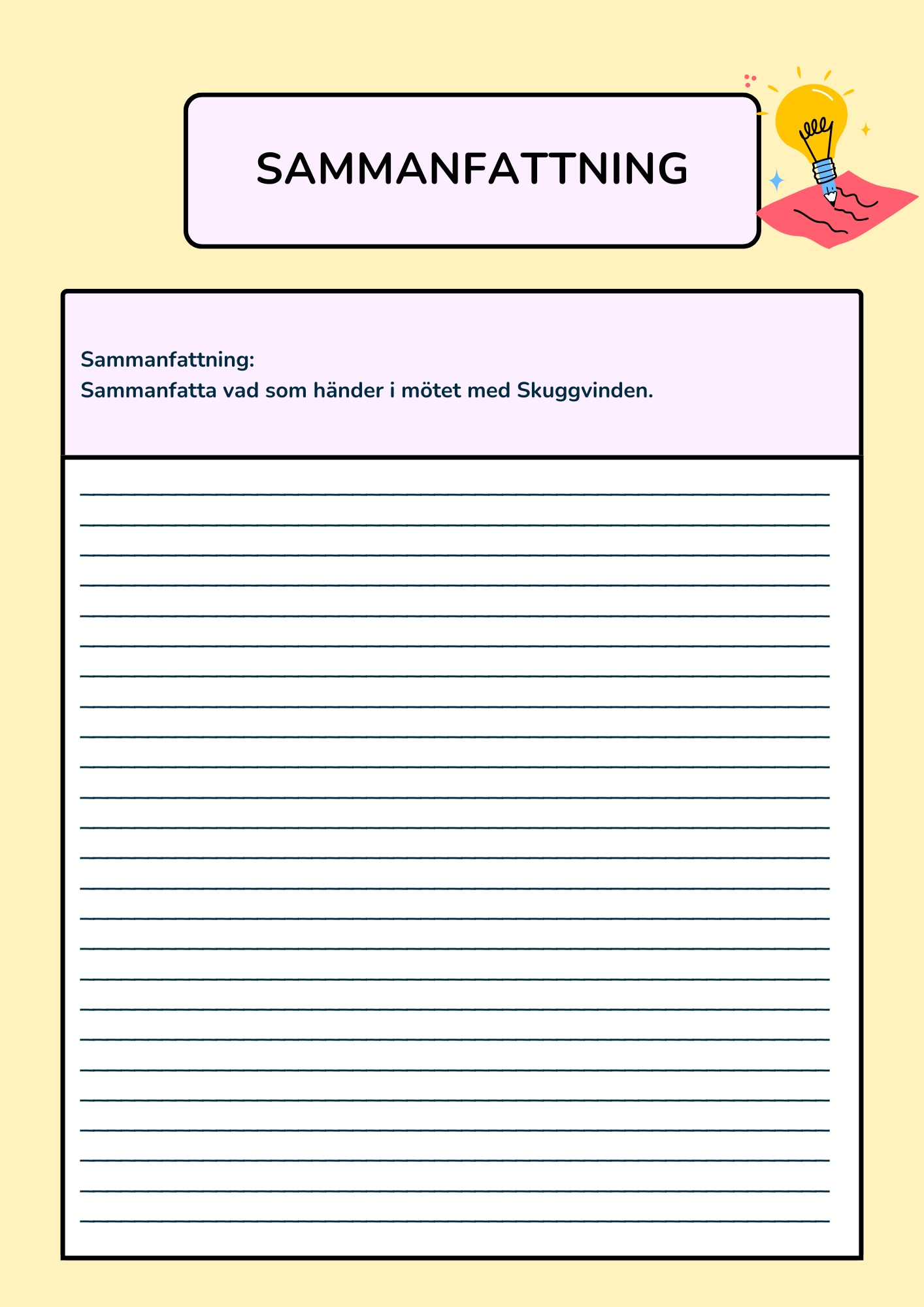 Aeris och Skuggvinden - Läsförståelsehäfte (26 sidor)