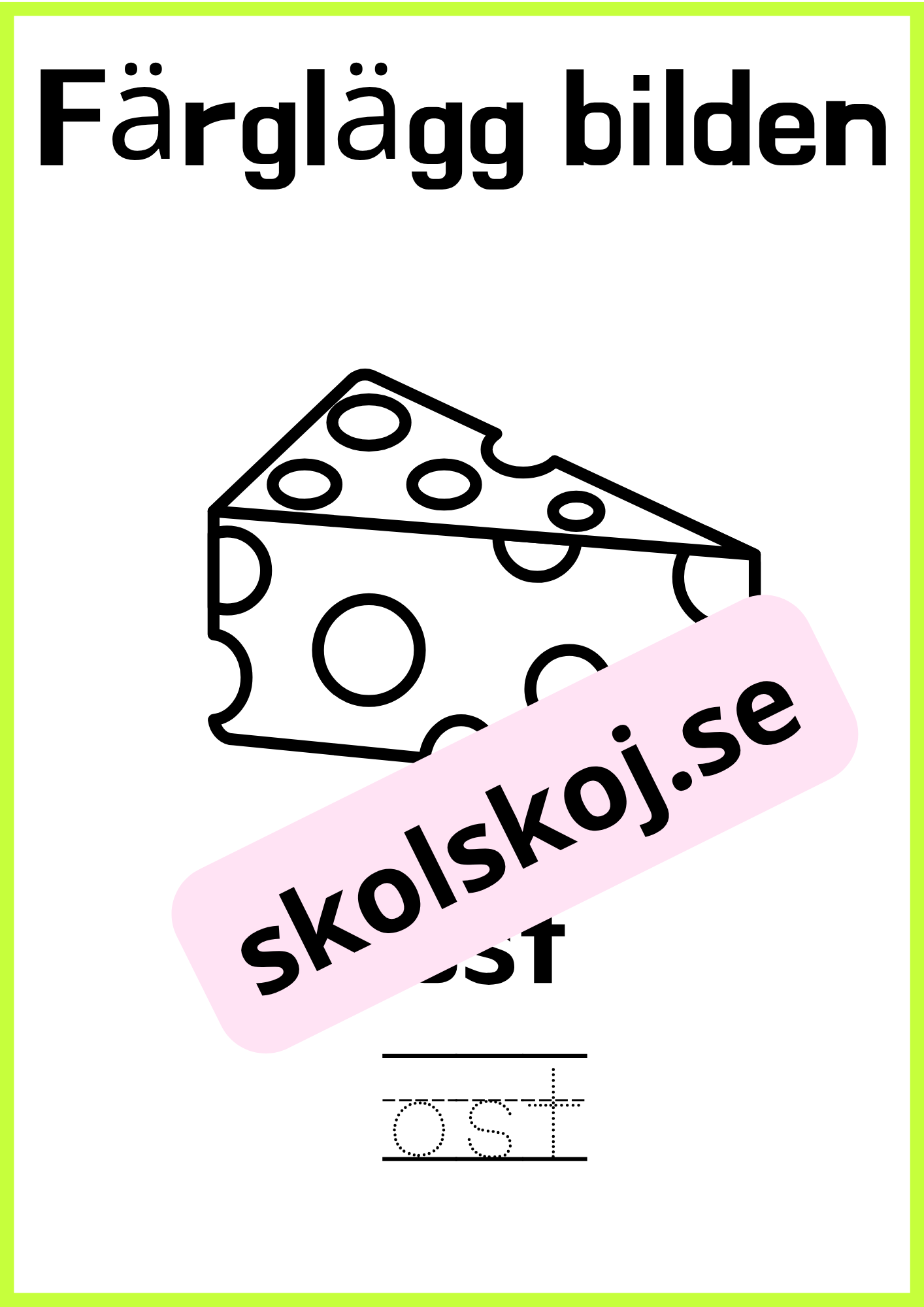 Färglägg bilderna - Skriv ordet