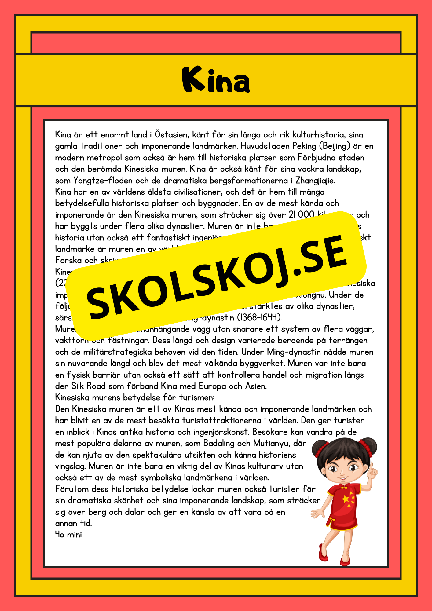 Upptäck världen - Fakta och läsförståelse - 29 sidor