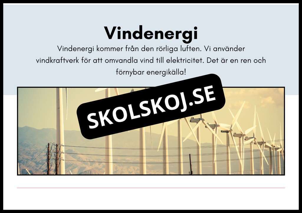 Typer av energi - Häfte - Åk 4 - 6