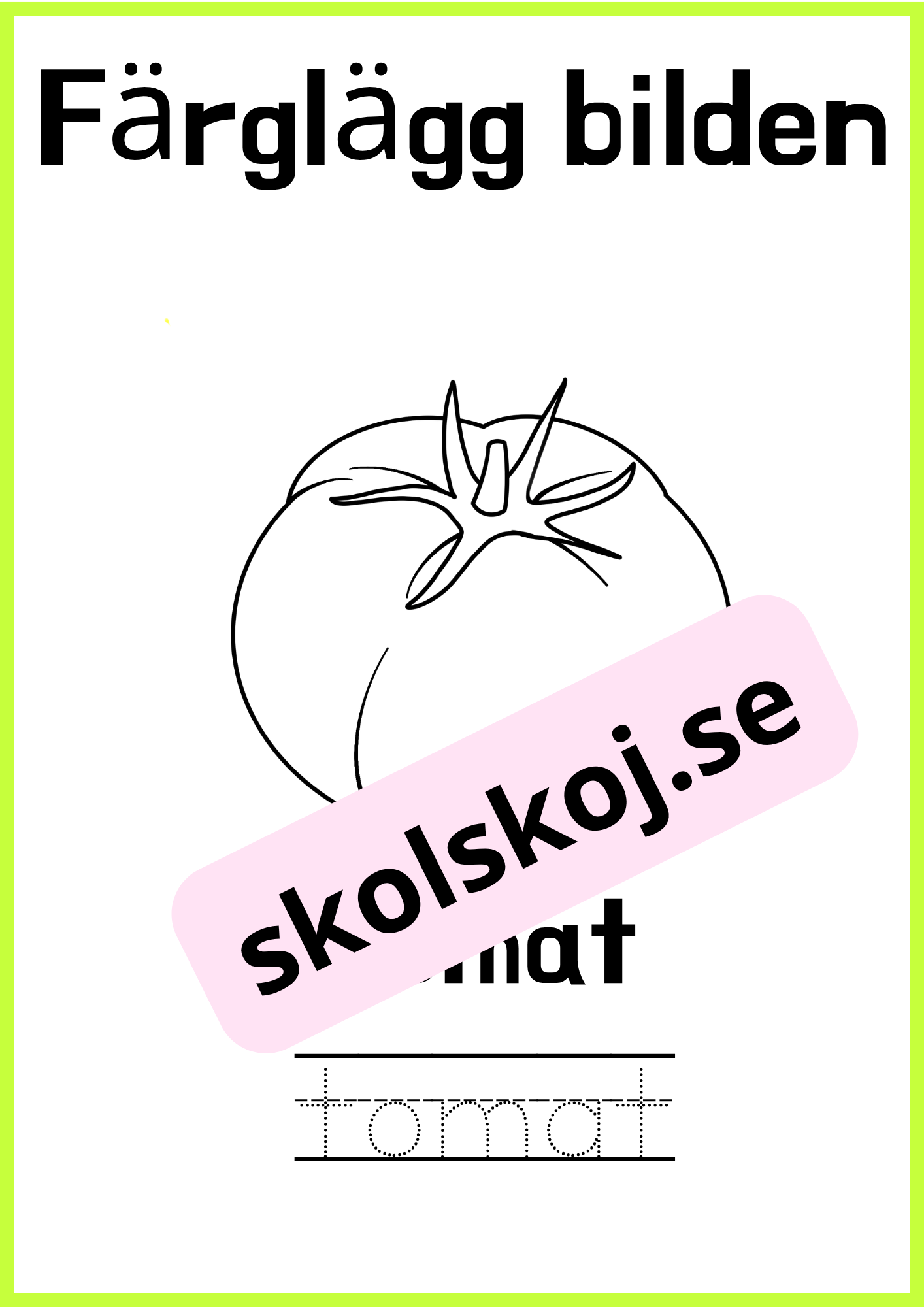 Färglägg bilderna - Skriv ordet