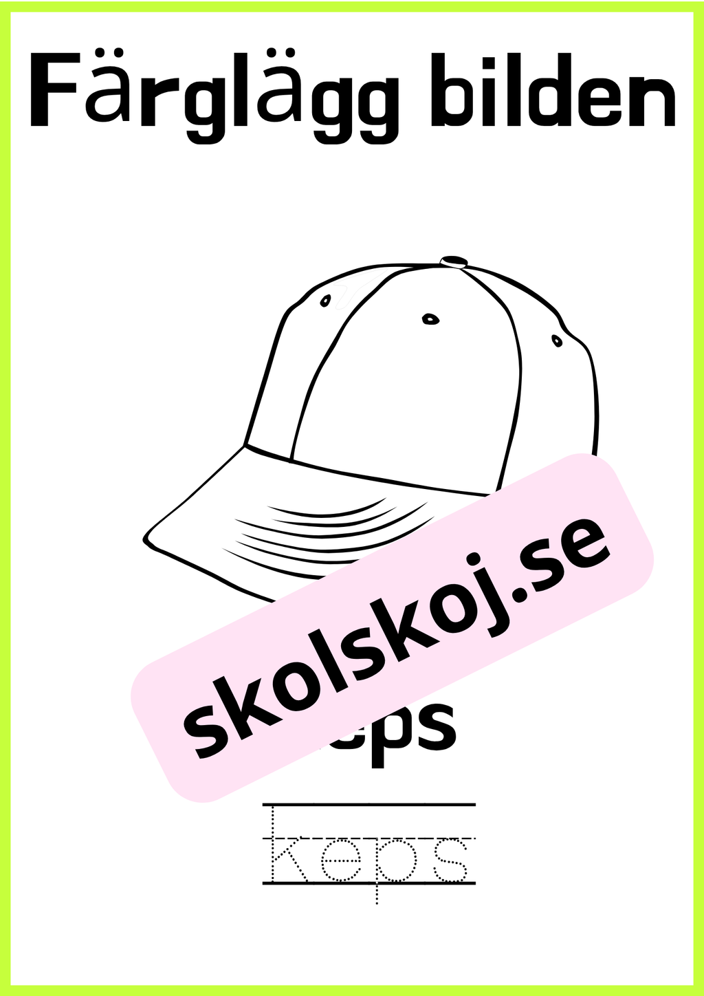 Färglägg bilderna - Skriv ordet