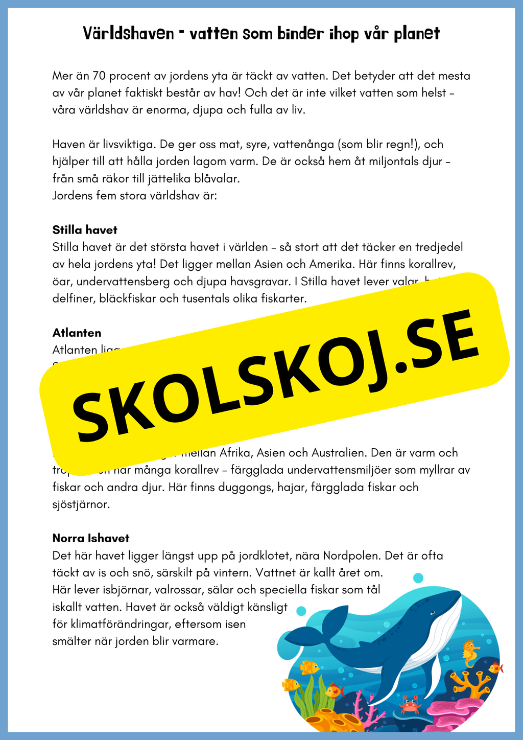 Upptäck världen - En resa genom världsdelar och världshav - Årskurs 3 - 6