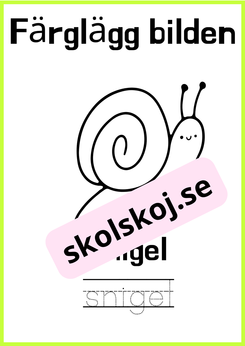 Färglägg bilderna - Skriv ordet