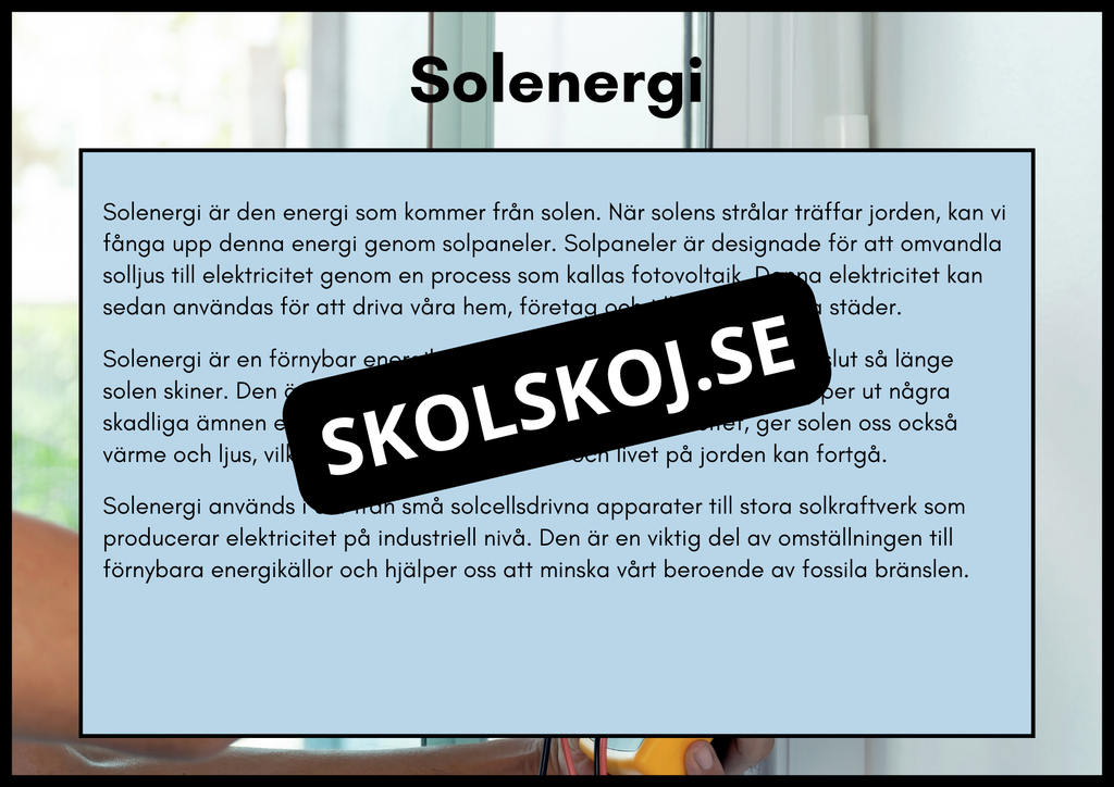 Typer av energi - Häfte - Åk 4 - 6