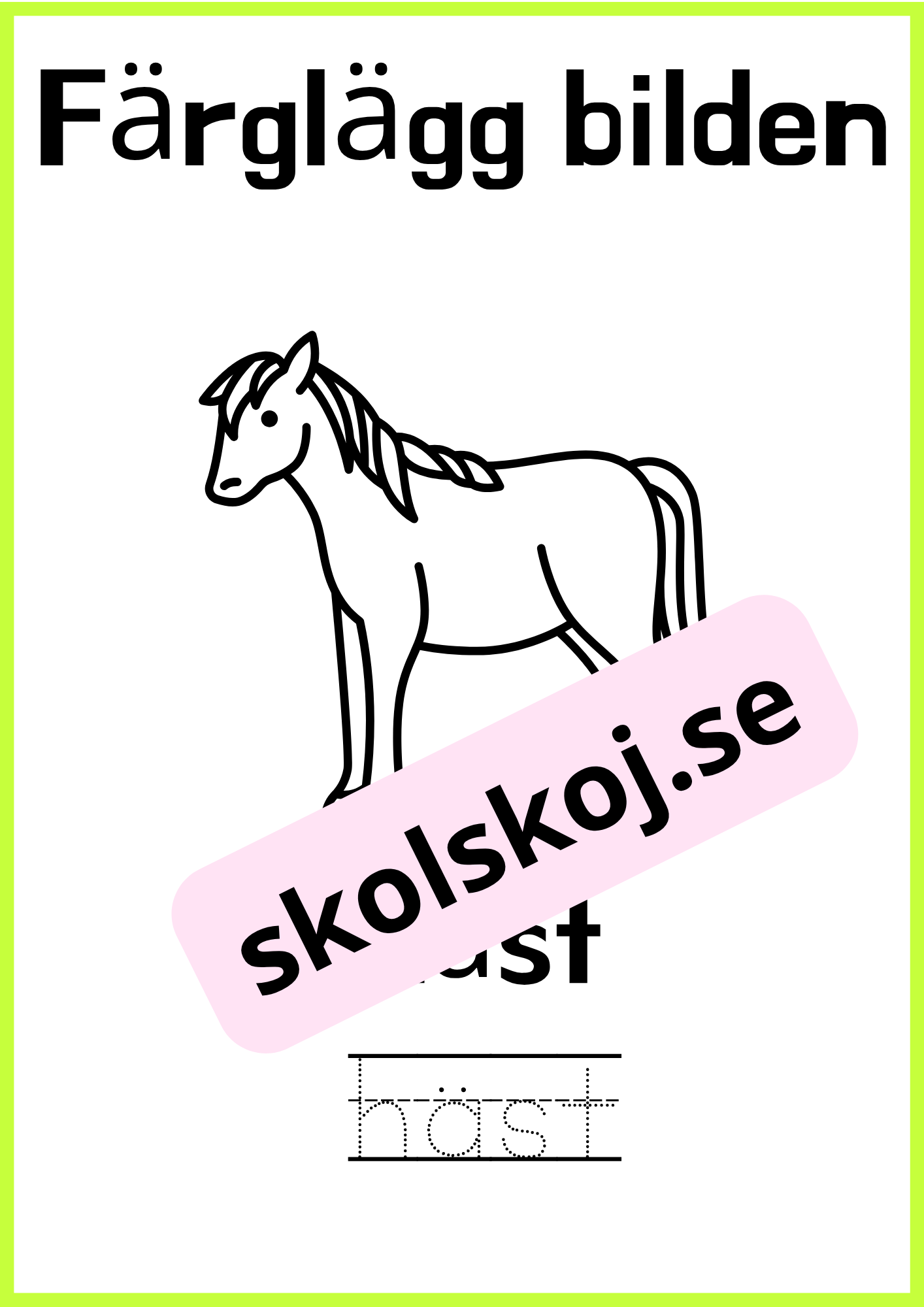 Färglägg bilderna - Skriv ordet