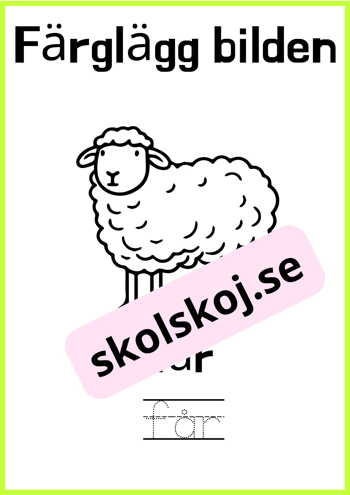 Färglägg bilderna - Skriv ordet