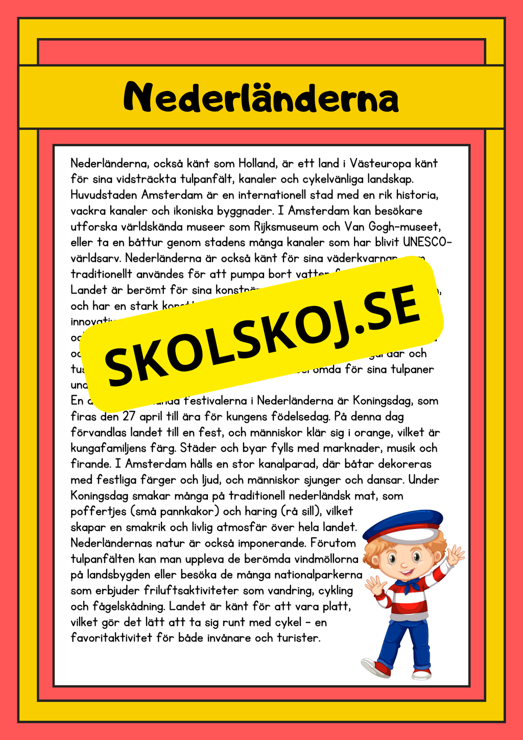 Upptäck världen - Fakta och läsförståelse - 29 sidor