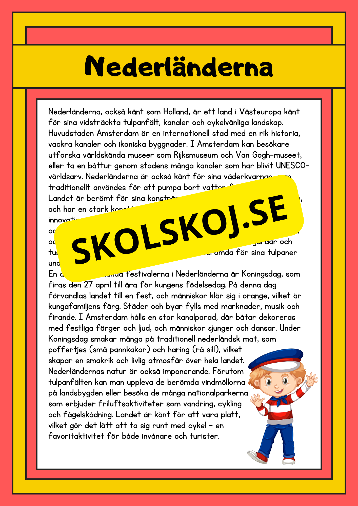 Upptäck världen - Fakta och läsförståelse - 29 sidor