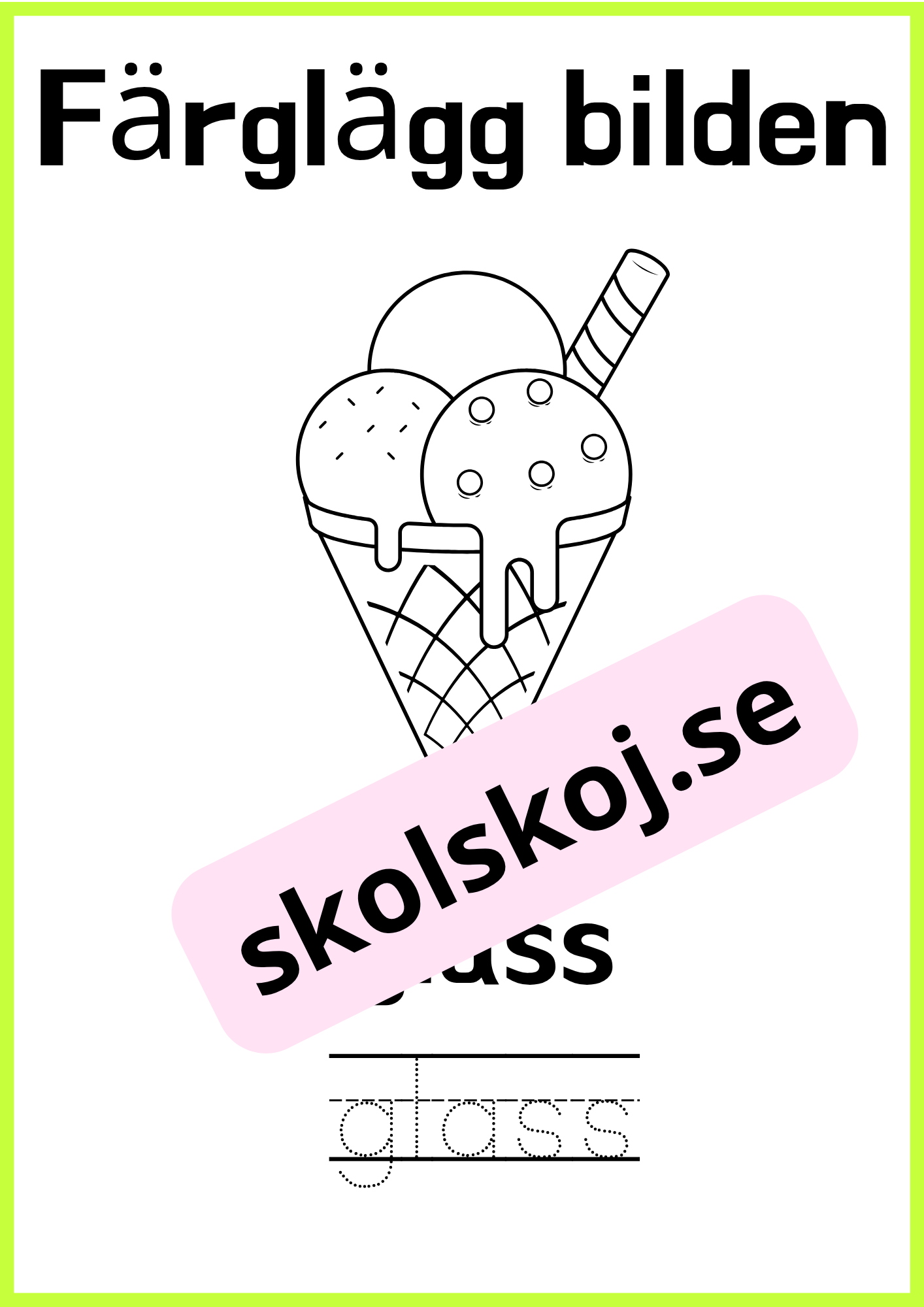 Färglägg bilderna - Skriv ordet