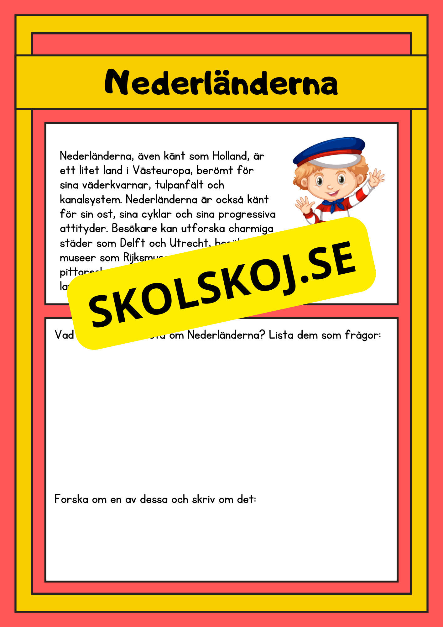 Upptäck världen - Fakta och läsförståelse - 29 sidor