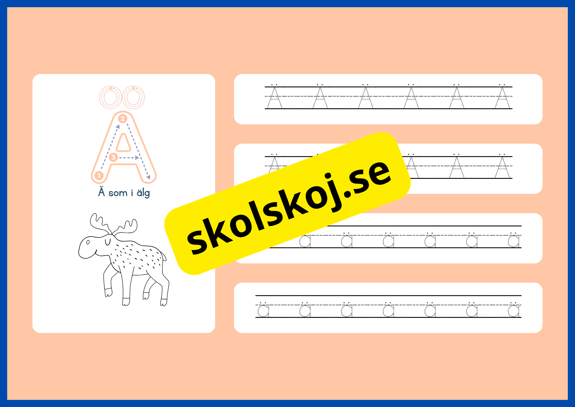 Jag lär mig alfabetet - Spåra bokstäver - Häfte