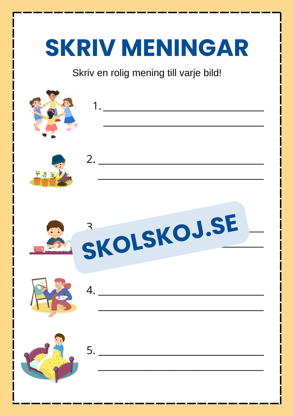 Skriv meningar - Häfte
