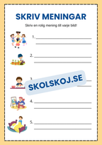 Skriv meningar - Häfte