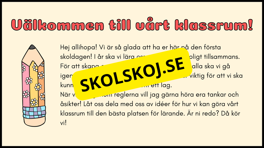 Klassrumsregler - Häfte