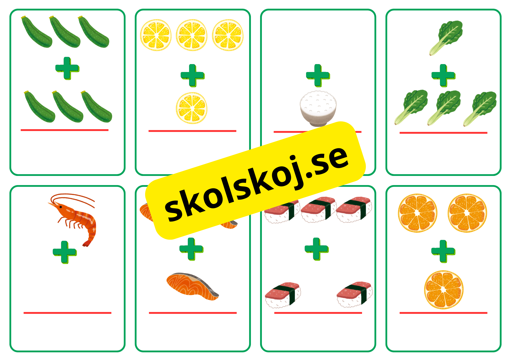 Addition - Flashkort - 0 - 6