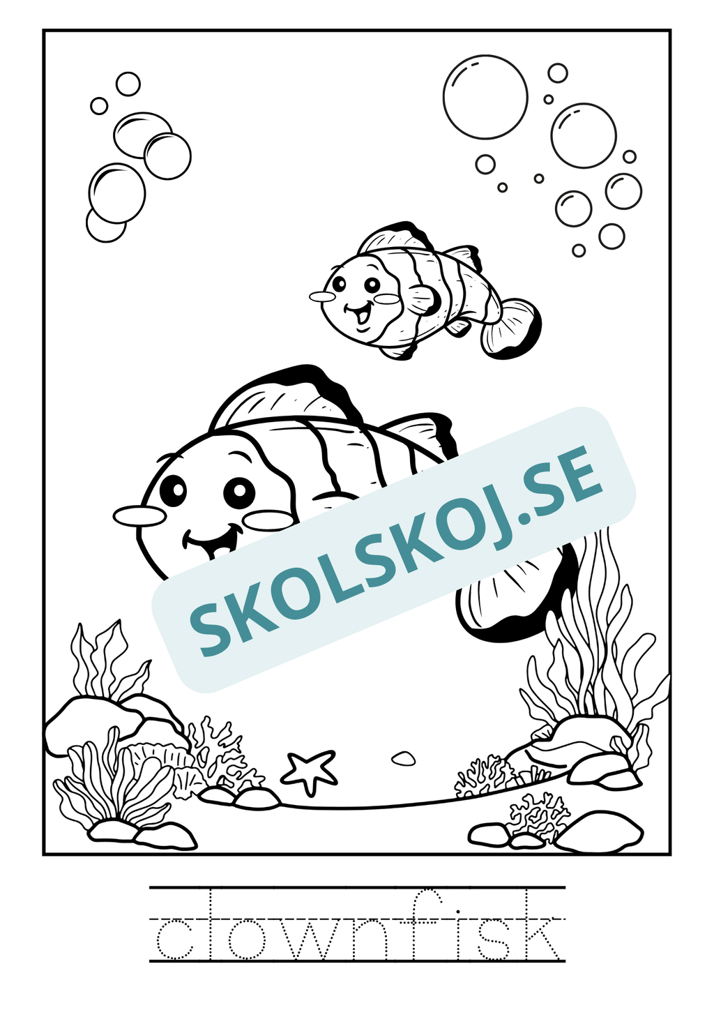 Kompisar i havet - Målarbok