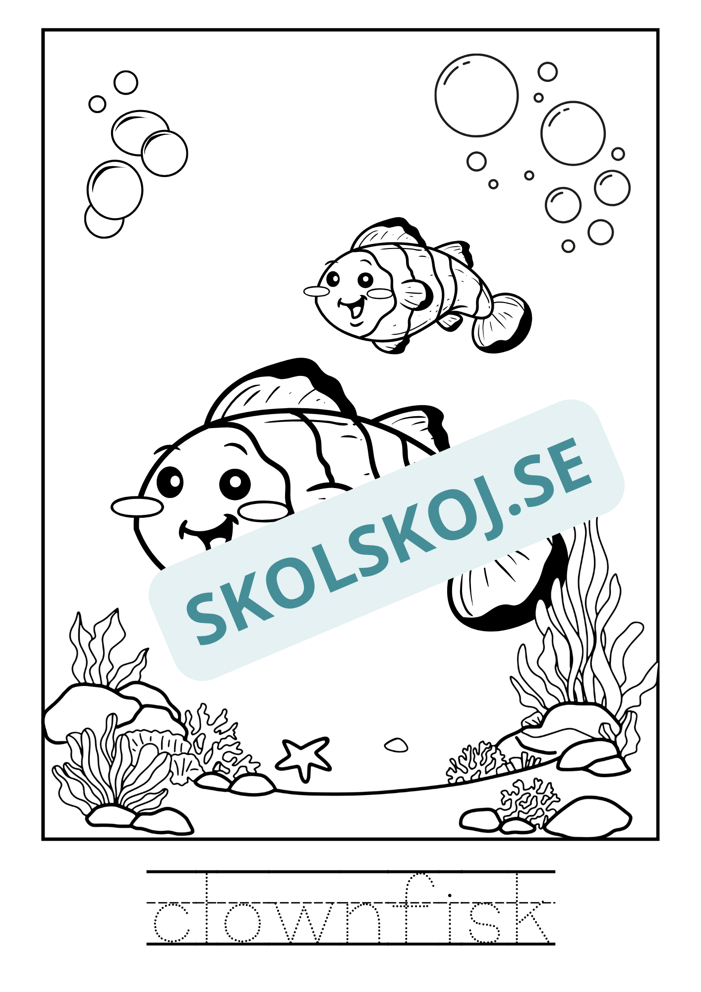 Kompisar i havet - Målarbok