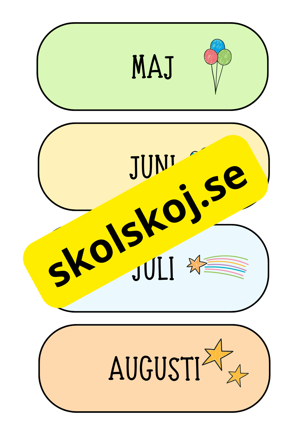 Skyltar - Månaderna