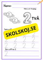 Skriv och färglägg siffror - Häfte - 1 - 10