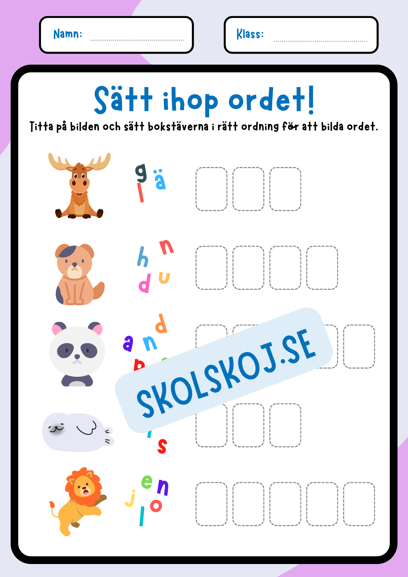 Sätt ihop ordet