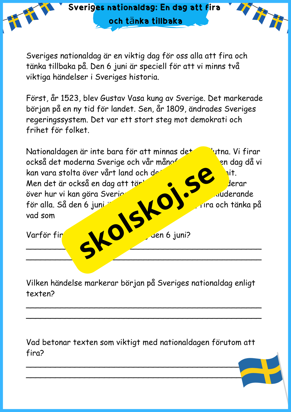 Sveriges nationaldag - Nationaldagen