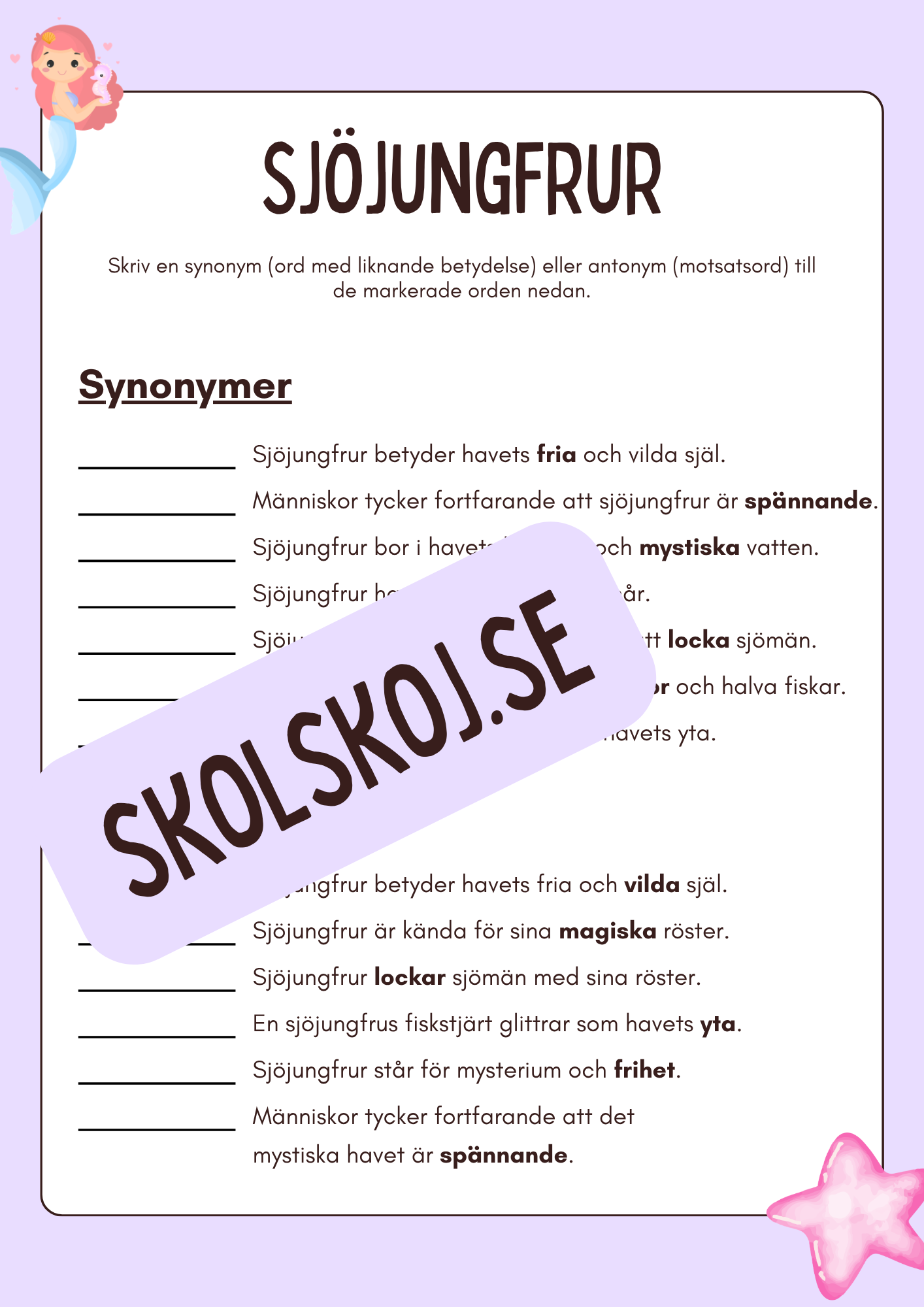Sjöjungfrur – Rolig och spännande fakta om sjöjungfrur
