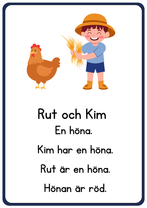 Enkel läsförståelse - Åk 1 - Åk 2