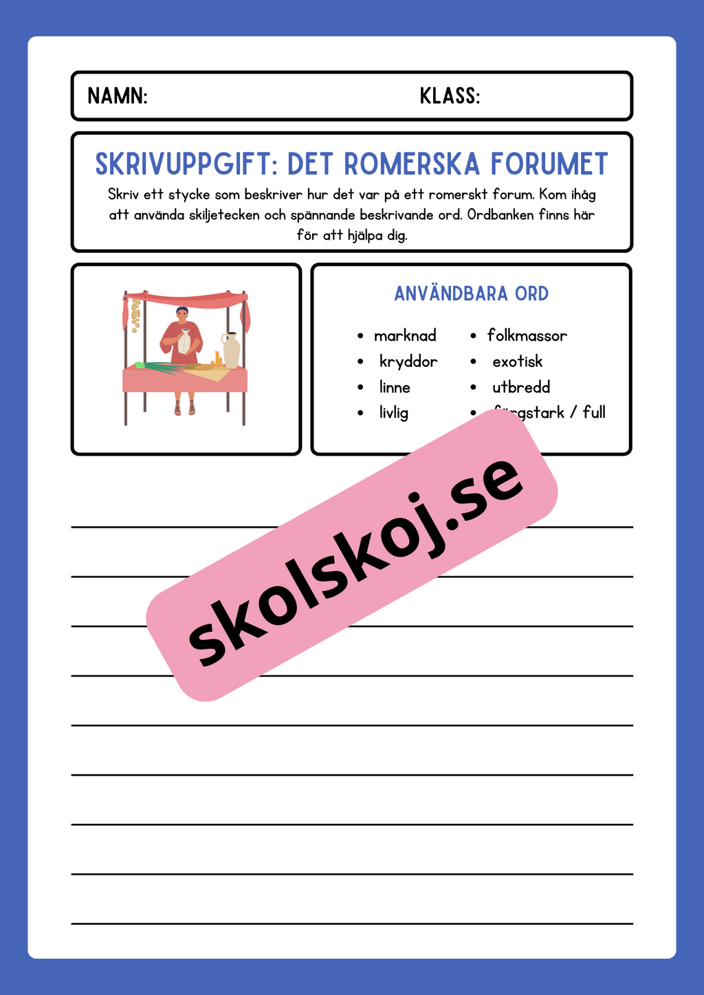 Skrivuppgifter - Hafte - arskurs 3 - 6