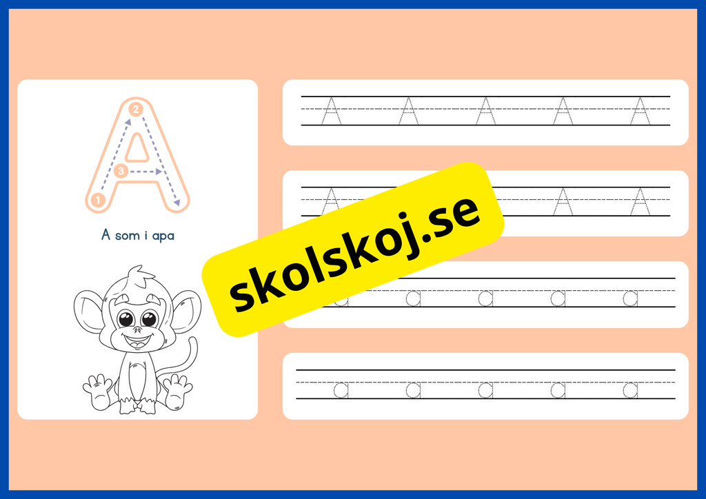 Jag lär mig alfabetet - Spåra bokstäver - Häfte