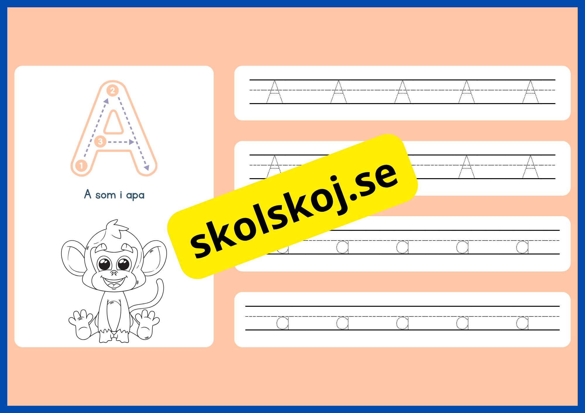 Jag lär mig alfabetet - Spåra bokstäver - Häfte