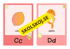 Roliga och söta bokstavskort i glada färger