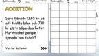 Problemlösning - Addition & subtraktion - Decimalform - Åk 5 - 6