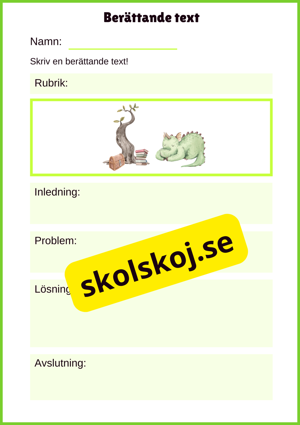 Skriv en berättande text - Häfte