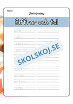 Siffror och tal - Skrivövning