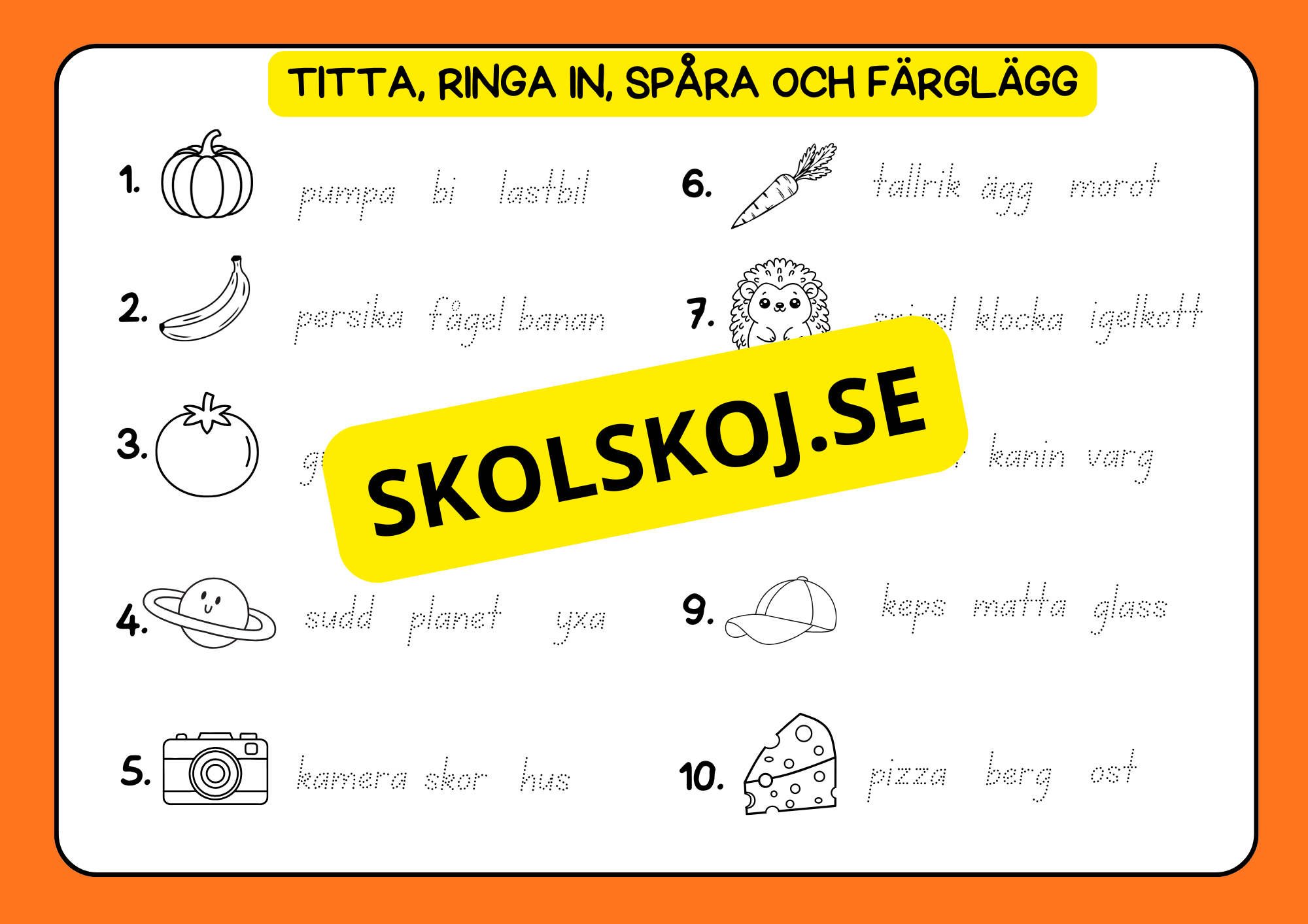 Titta, ringa in, spåra och färglägg