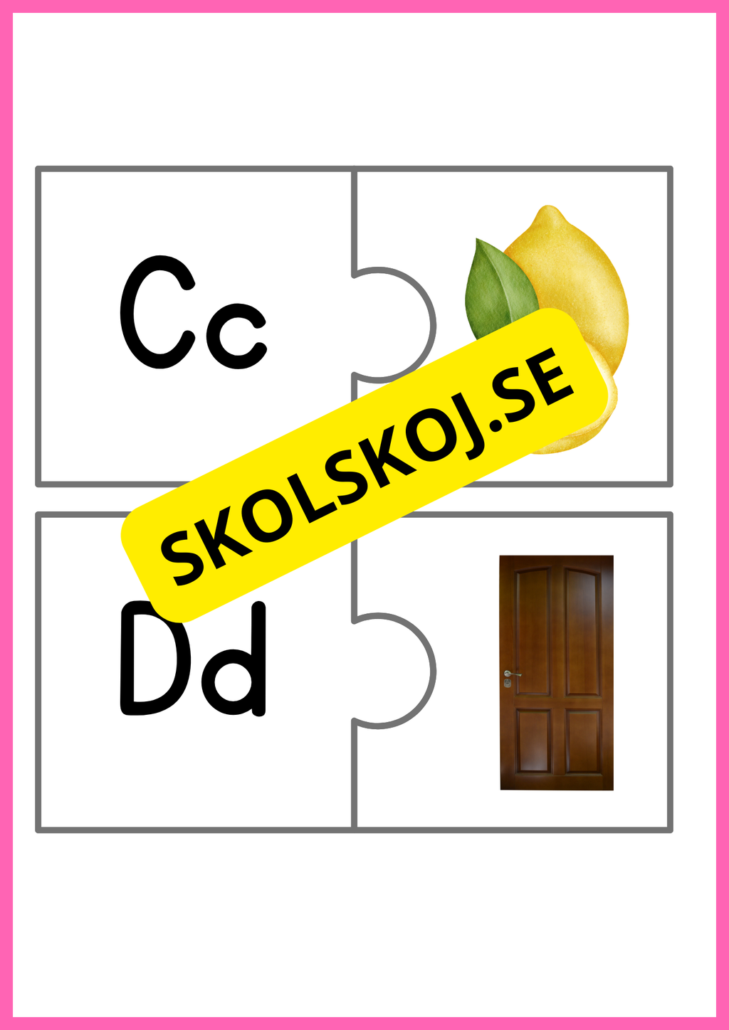 Pusselkort med bokstäver