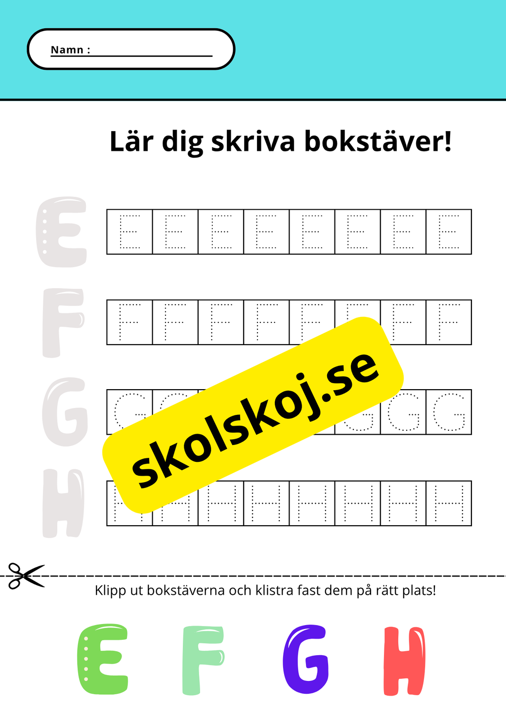 Lär dig skriva bokstäver - Hela alfabetet