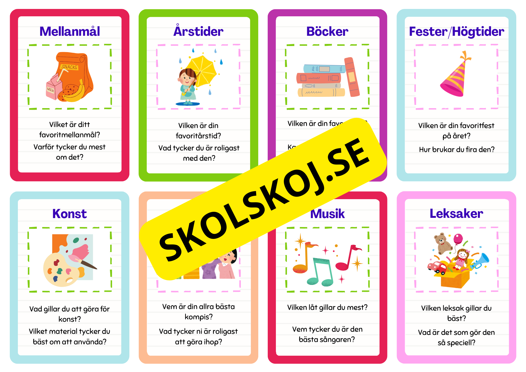 Samtalskort för sociala färdigheter (23 kort)