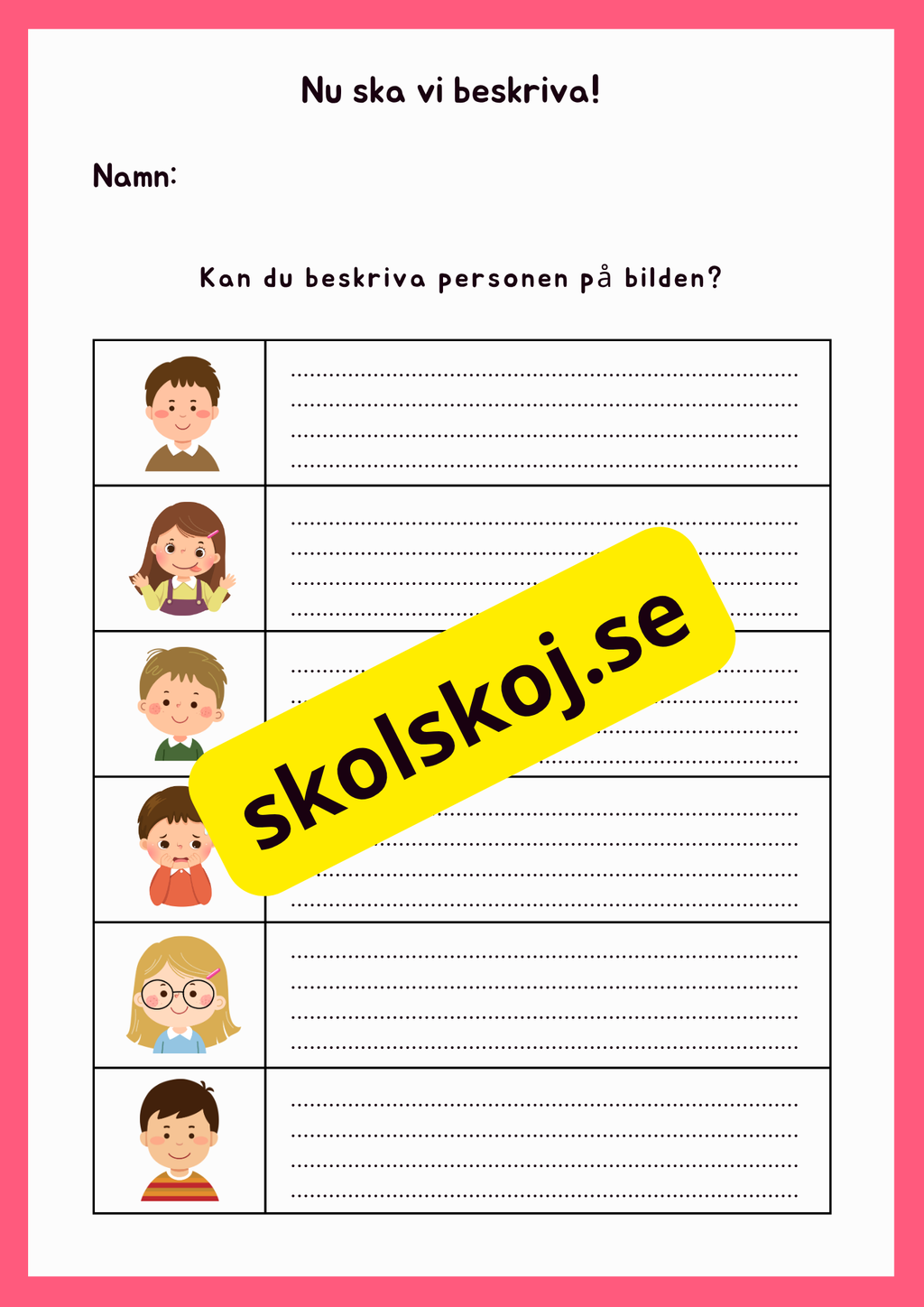 Nu ska vi beskriva - Häfte