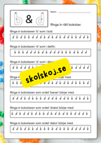 Vi tränar bokstäverna: bdpqftnmij