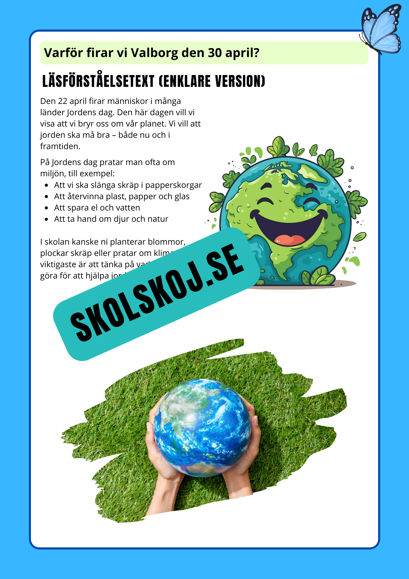 Jordens dag att ta hand om vår planet