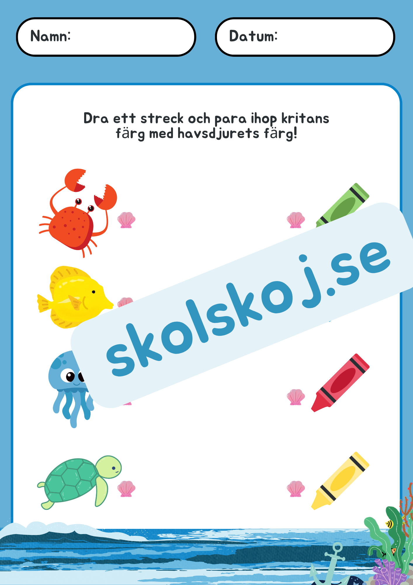 Under havet - Förskola - Förskoleklass - Blandade uppgifter