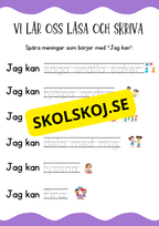 Vi lär oss läsa och skriva - Jag kan